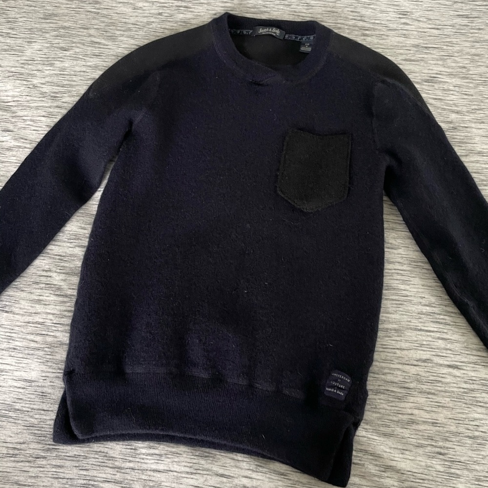 Scotch & Soda Navy/Black Mens Wool Blend Sweater